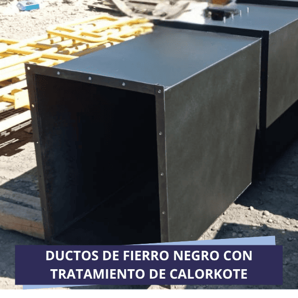 Ductos de fierro con tratamiento de Calorkote