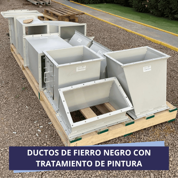 ductos de fierro con tratamiento de pintura