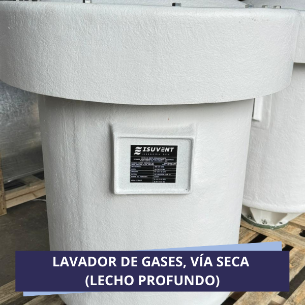 lavador de gases, vía seca (lecho profundo)